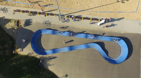 view of the composite pumptrack in Dukla